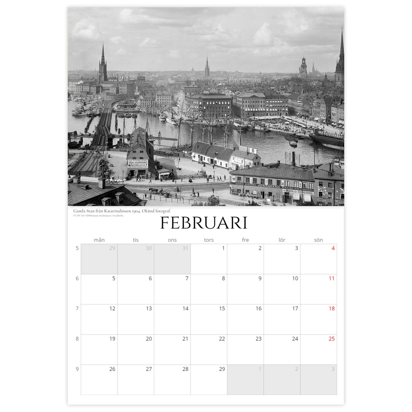 »Ett svunnet Stockholm« Väggkalender 2024