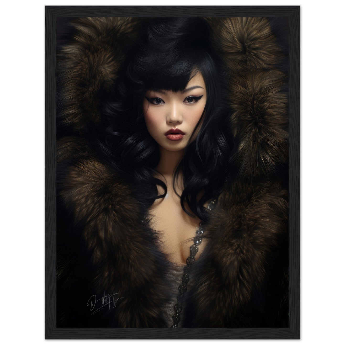 »Elegant Lady with Black Fur 2«