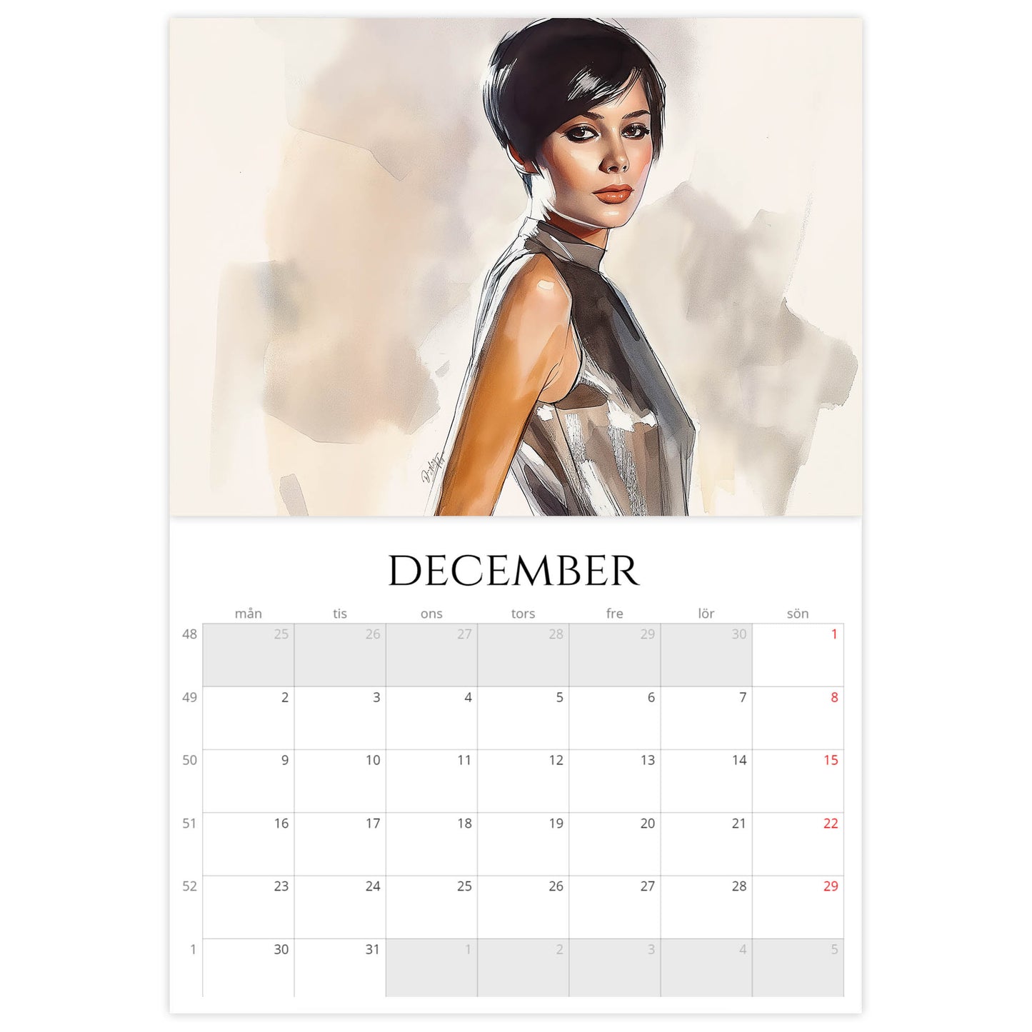 »Groovy 1960s Fashion 1« Väggkalender 2024