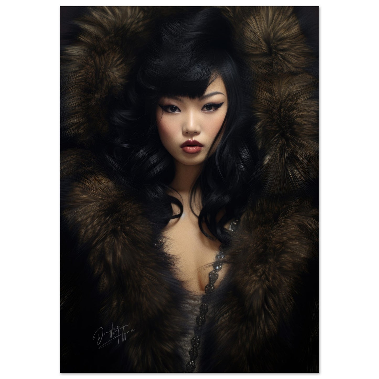 »Elegant Lady with Black Fur 2«