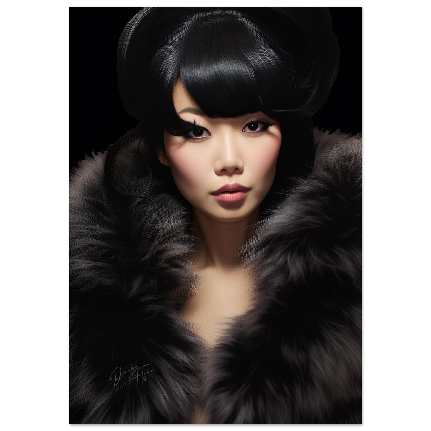 »Elegant Lady with Black Fur 3«