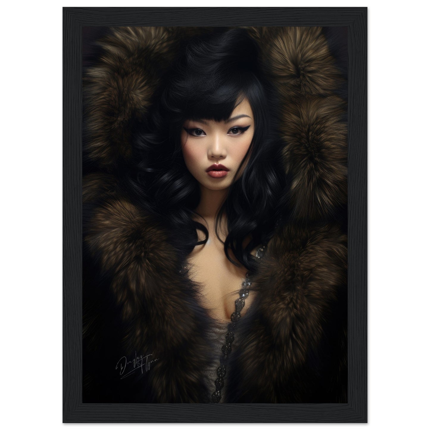 »Elegant Lady with Black Fur 2«
