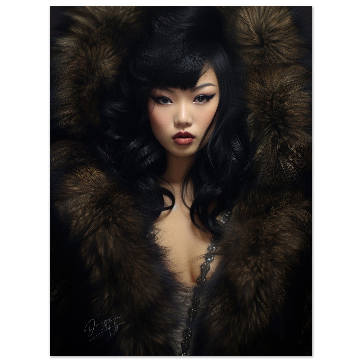 »Elegant Lady with Black Fur 2«