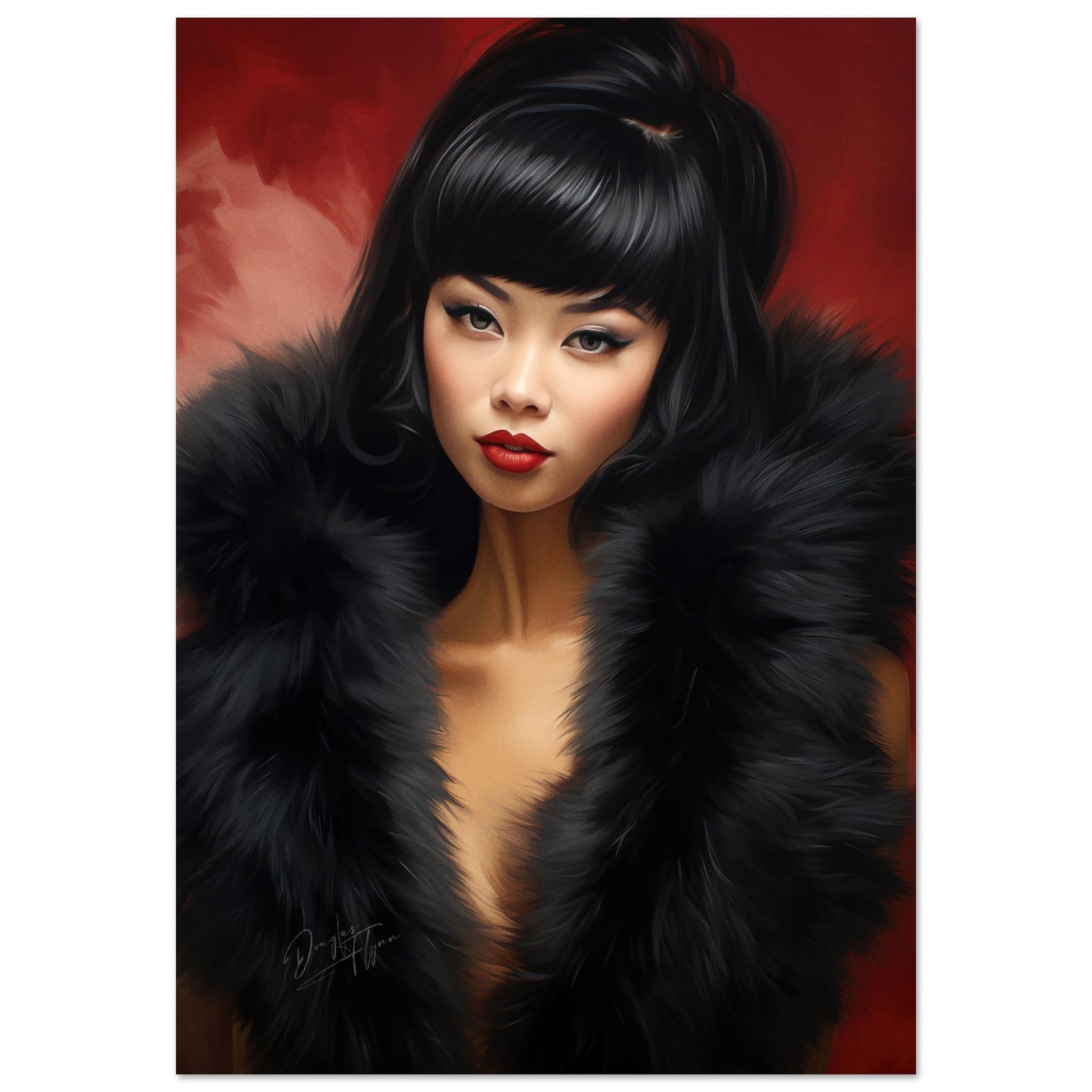 »Elegant Lady with Black Fur 4«
