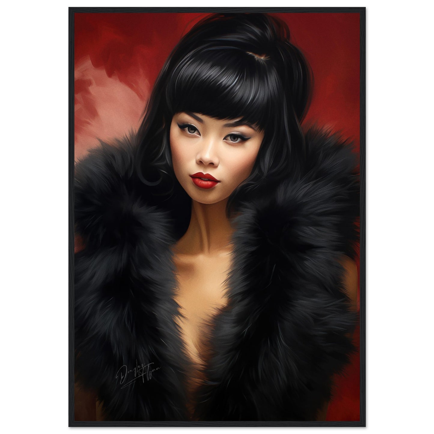 »Elegant Lady with Black Fur 4«