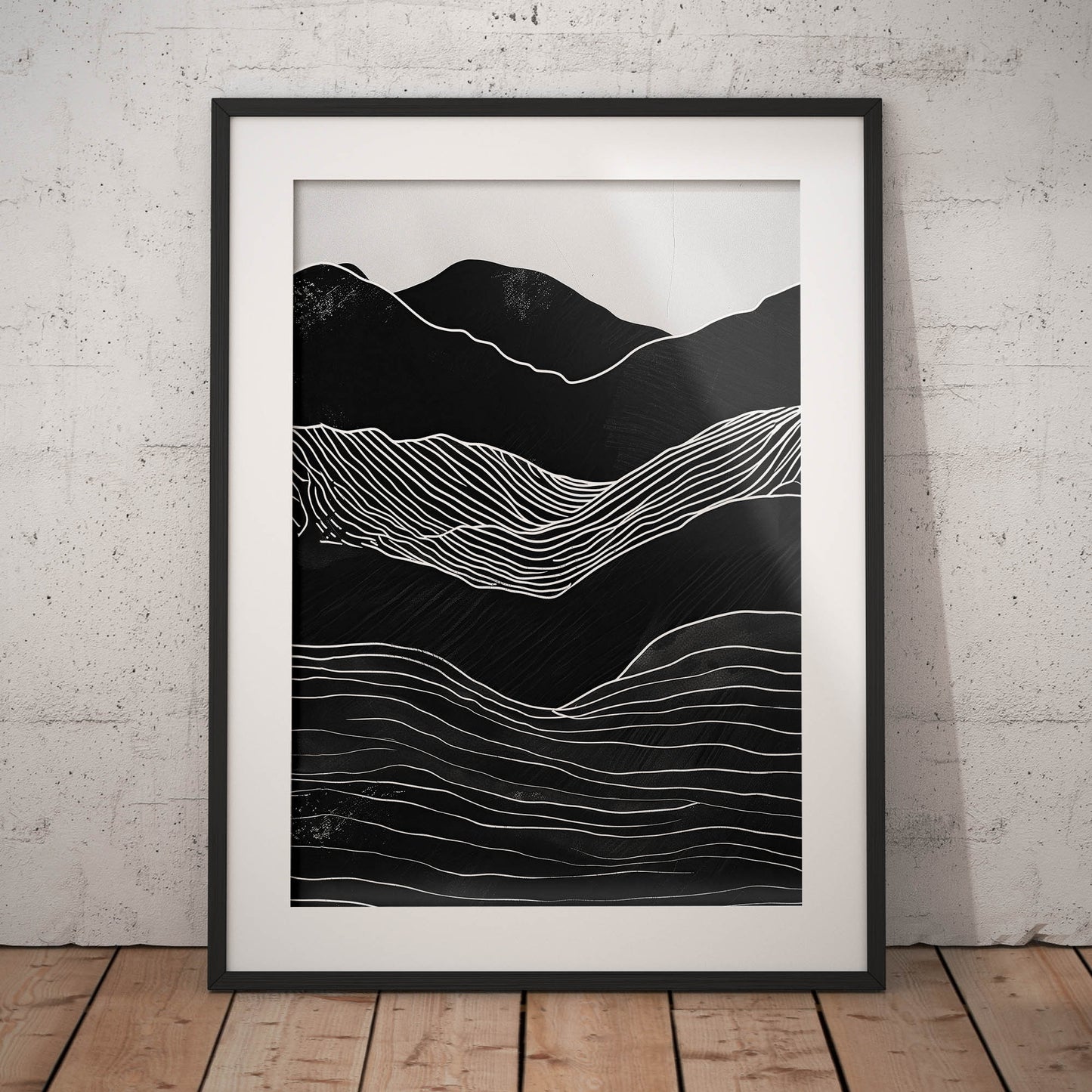 »Mountains Abstract«, poster med abstrakta former