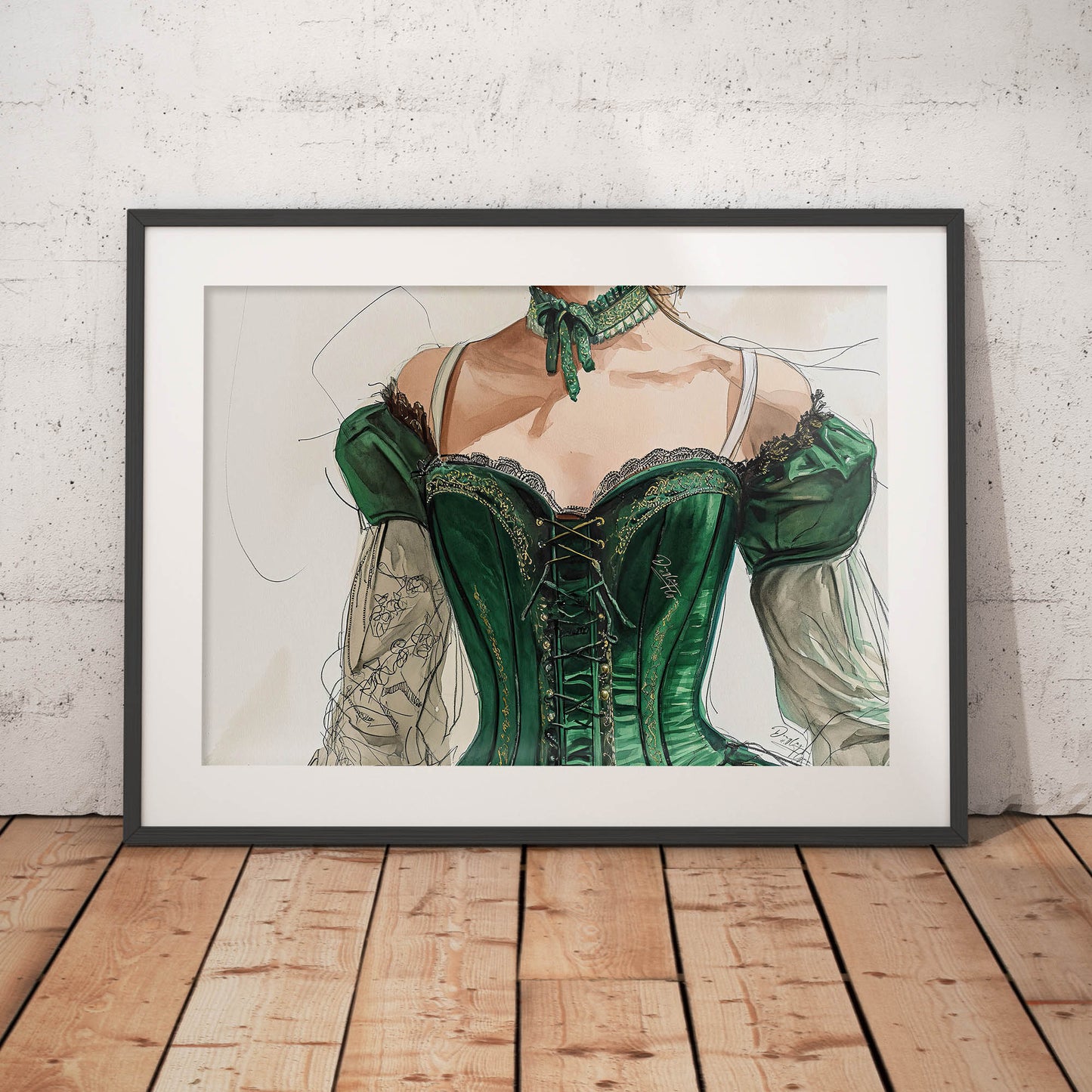 Rococo Charm Emerald Green Corset