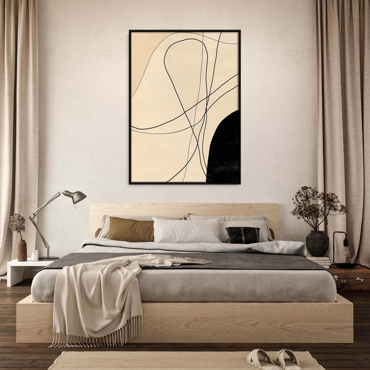 »Winding Lines«, poster med abstrakta former