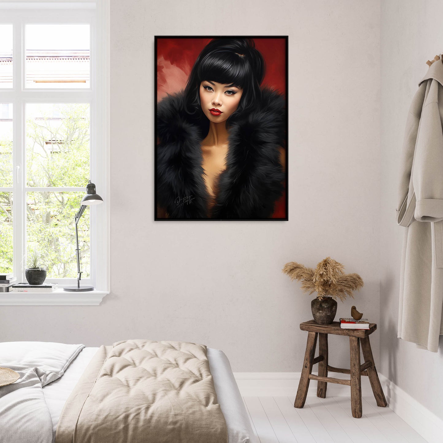 »Elegant Lady with Black Fur 4«