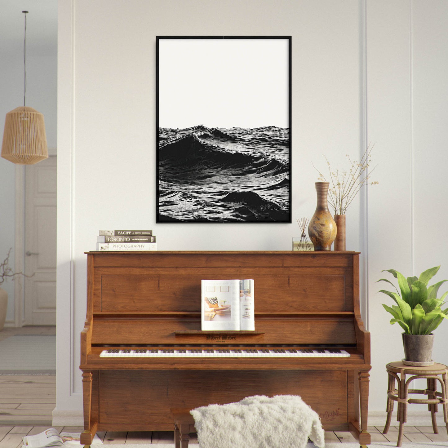 »Rough Sea Textures«, poster med abstrakta former