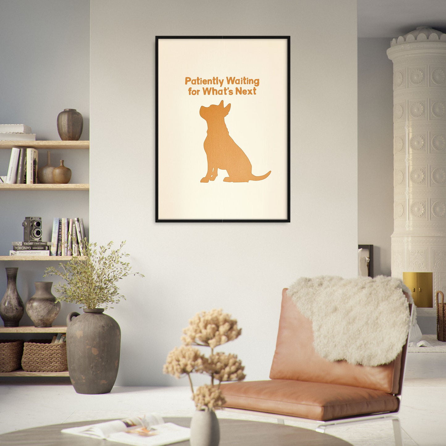 »Patiently Waiting for What’s Next« arty hundposter