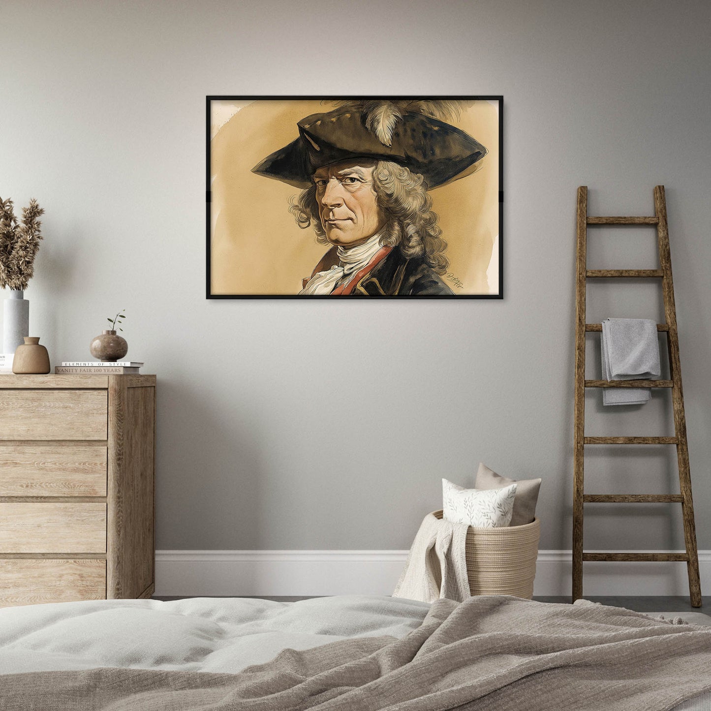 Regency Style Black Felt Tricorne Hat