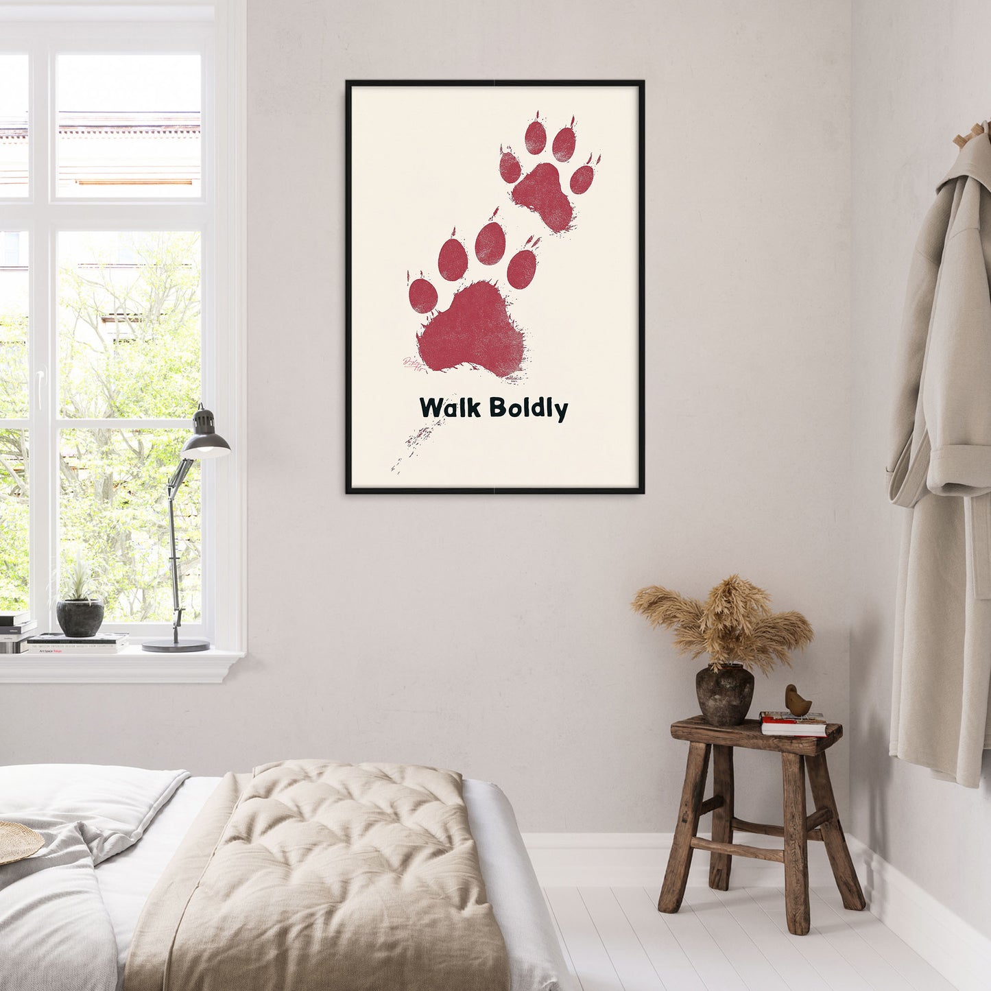 »Walk Boldly« arty hundposter
