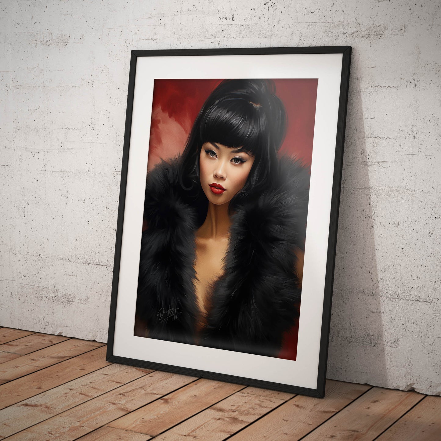 »Elegant Lady with Black Fur 4«