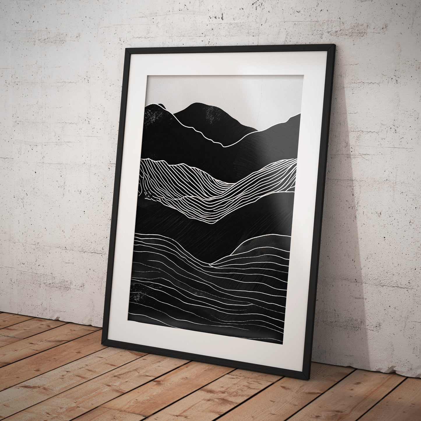 »Mountains Abstract«, poster med abstrakta former