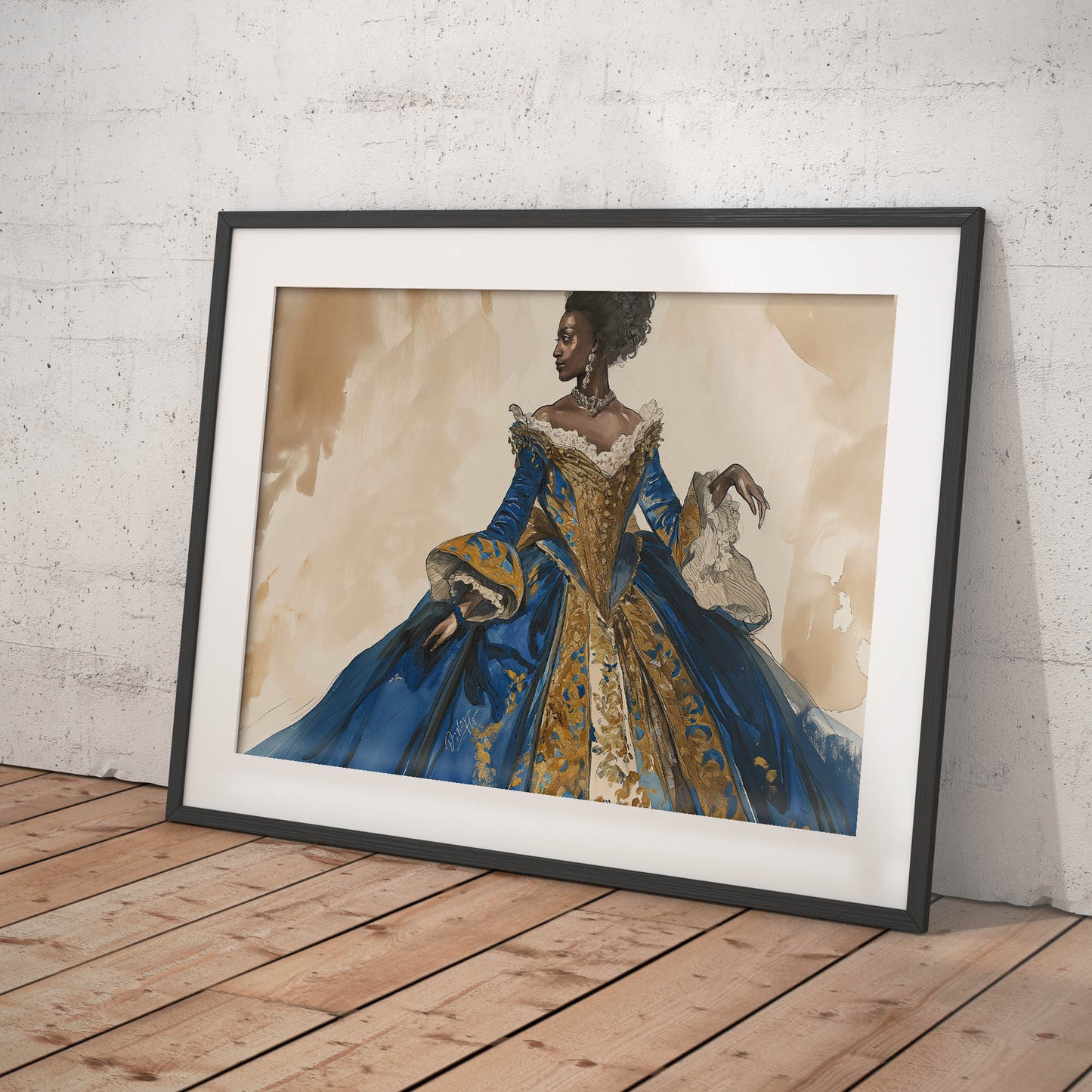 Blue Silk Court Dress