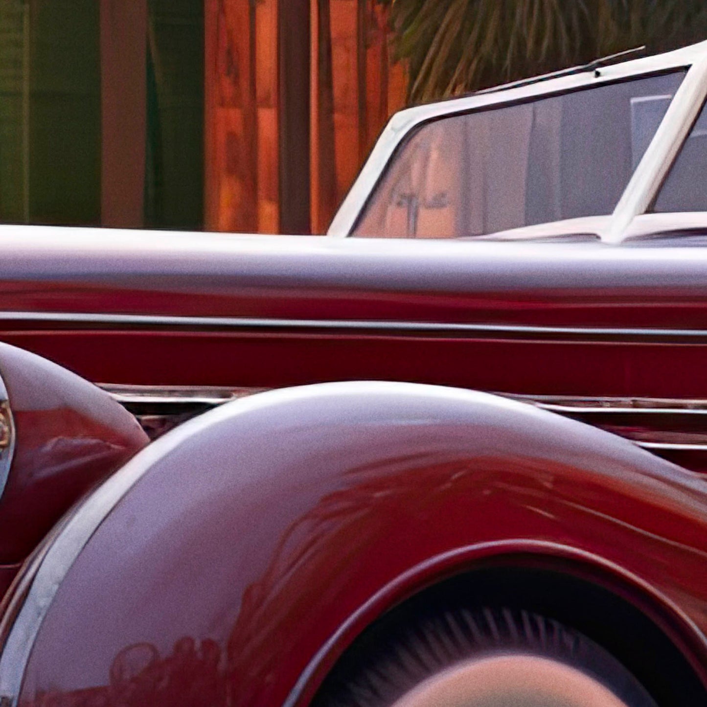 »Burgundy vintage 1930s cabriolet«