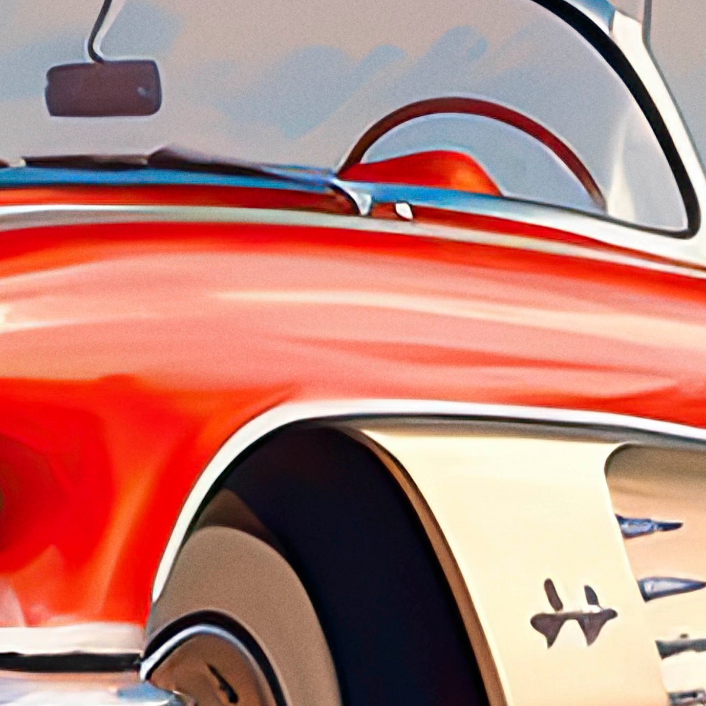»Candy apple red 1960s vintage sports car«