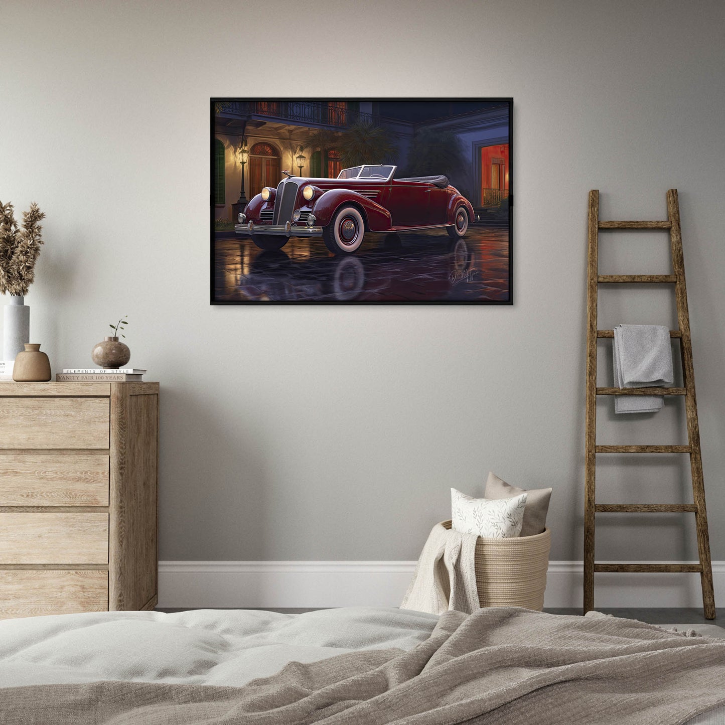 »Burgundy vintage 1930s cabriolet«