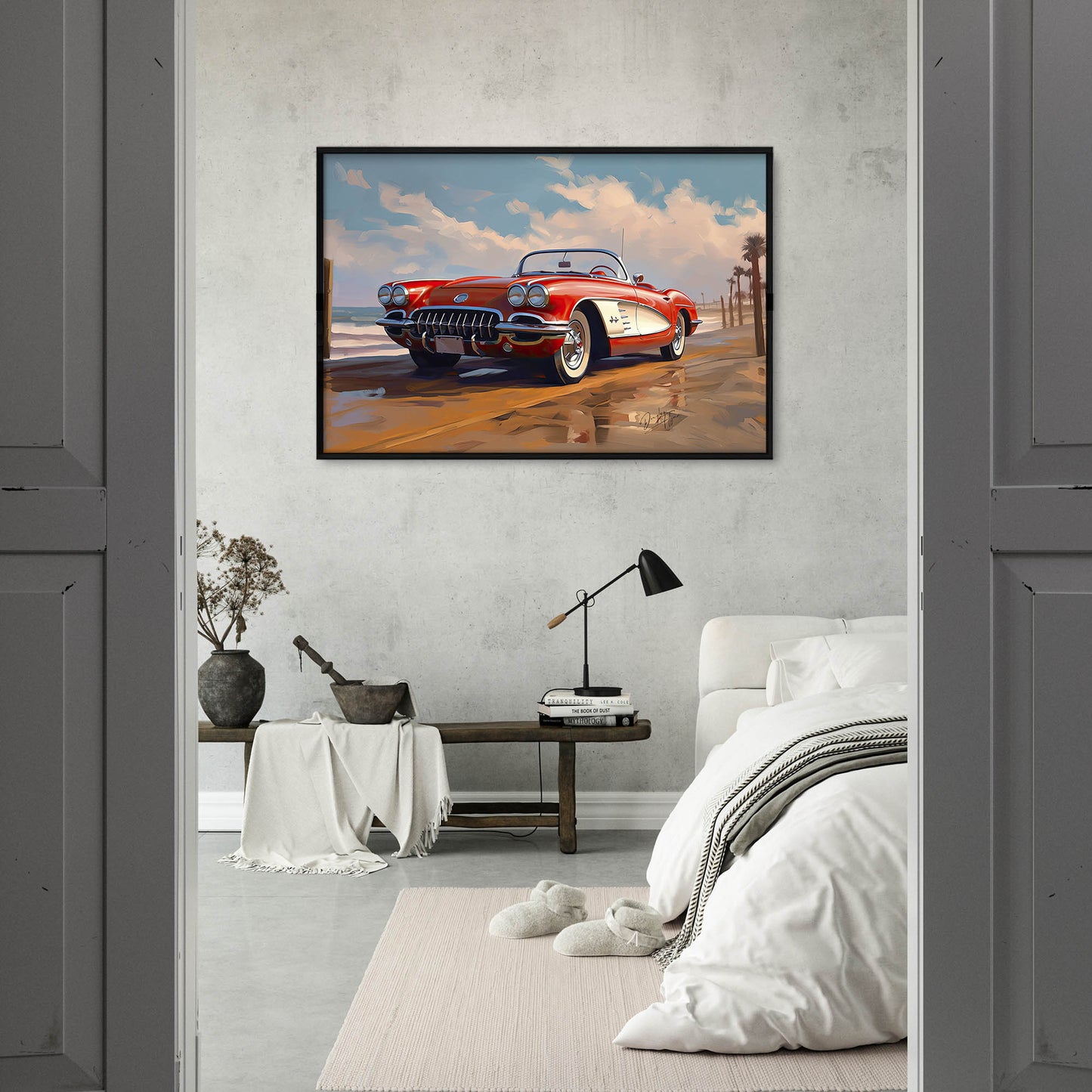 »Candy apple red 1960s vintage sports car«