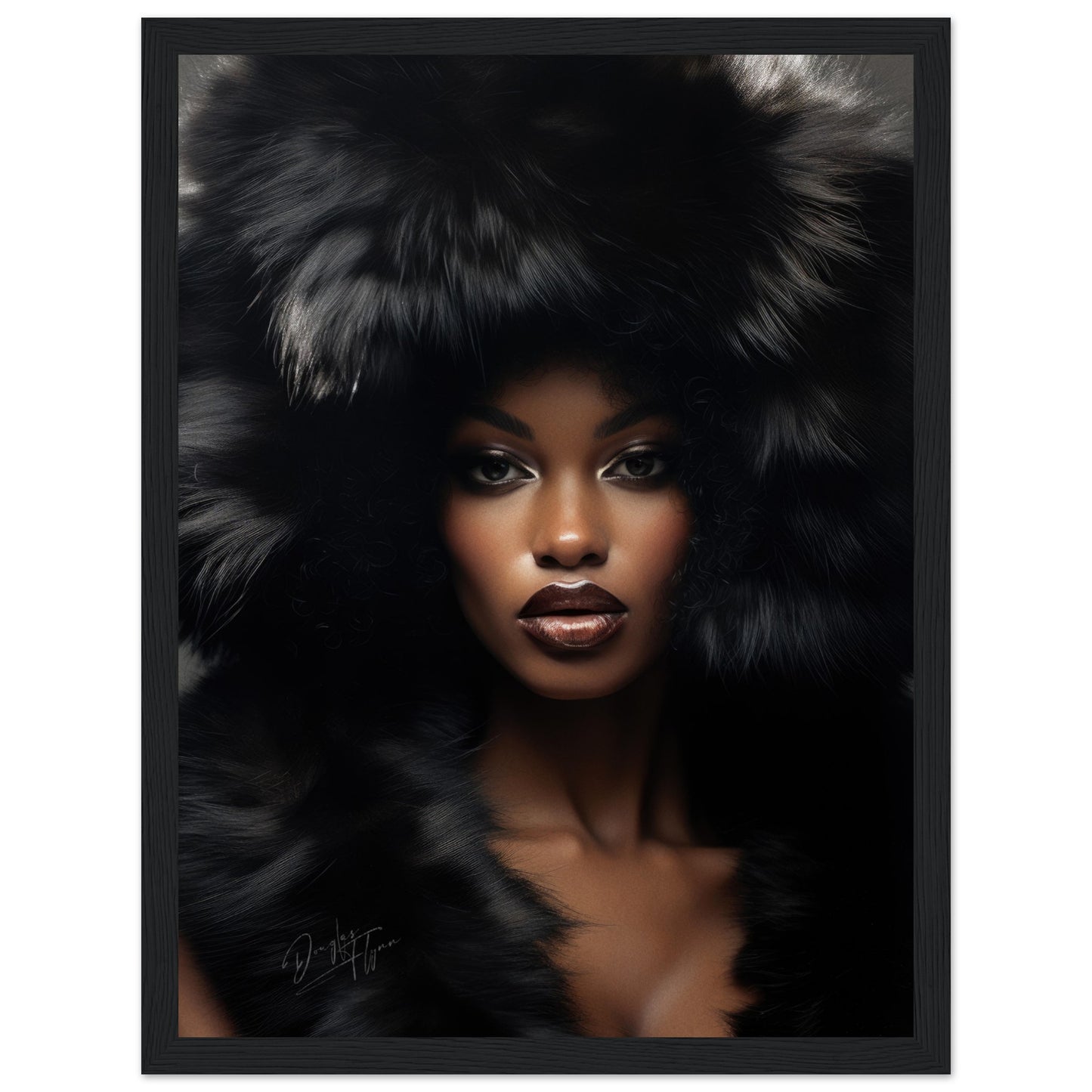 »Elegant Lady with Black Fur 1«