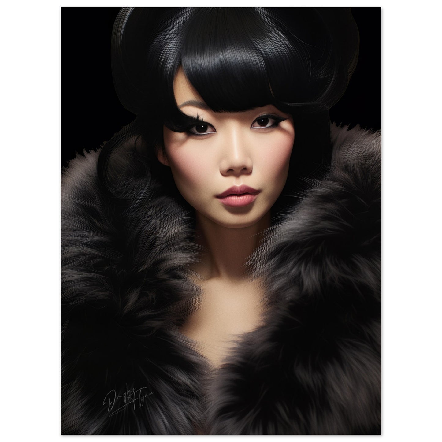 »Elegant Lady with Black Fur 3«