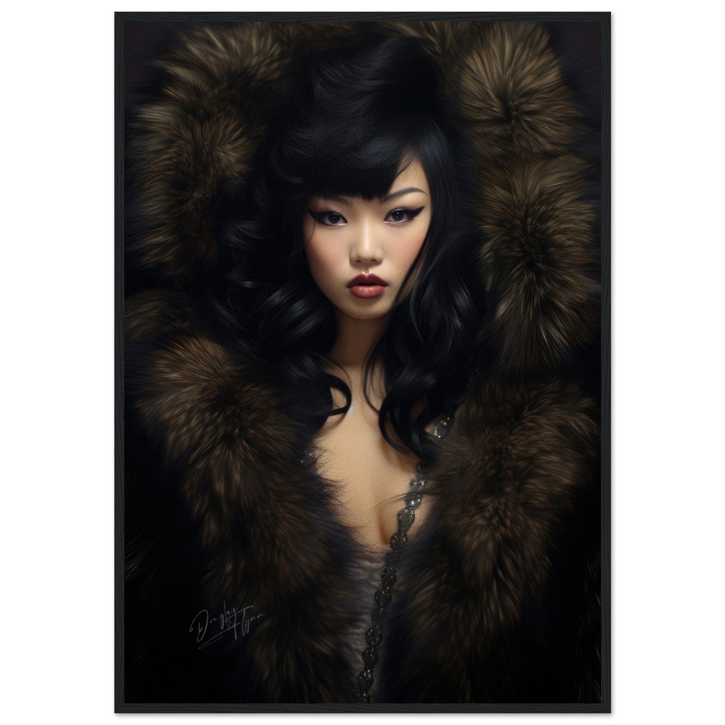 »Elegant Lady with Black Fur 2«