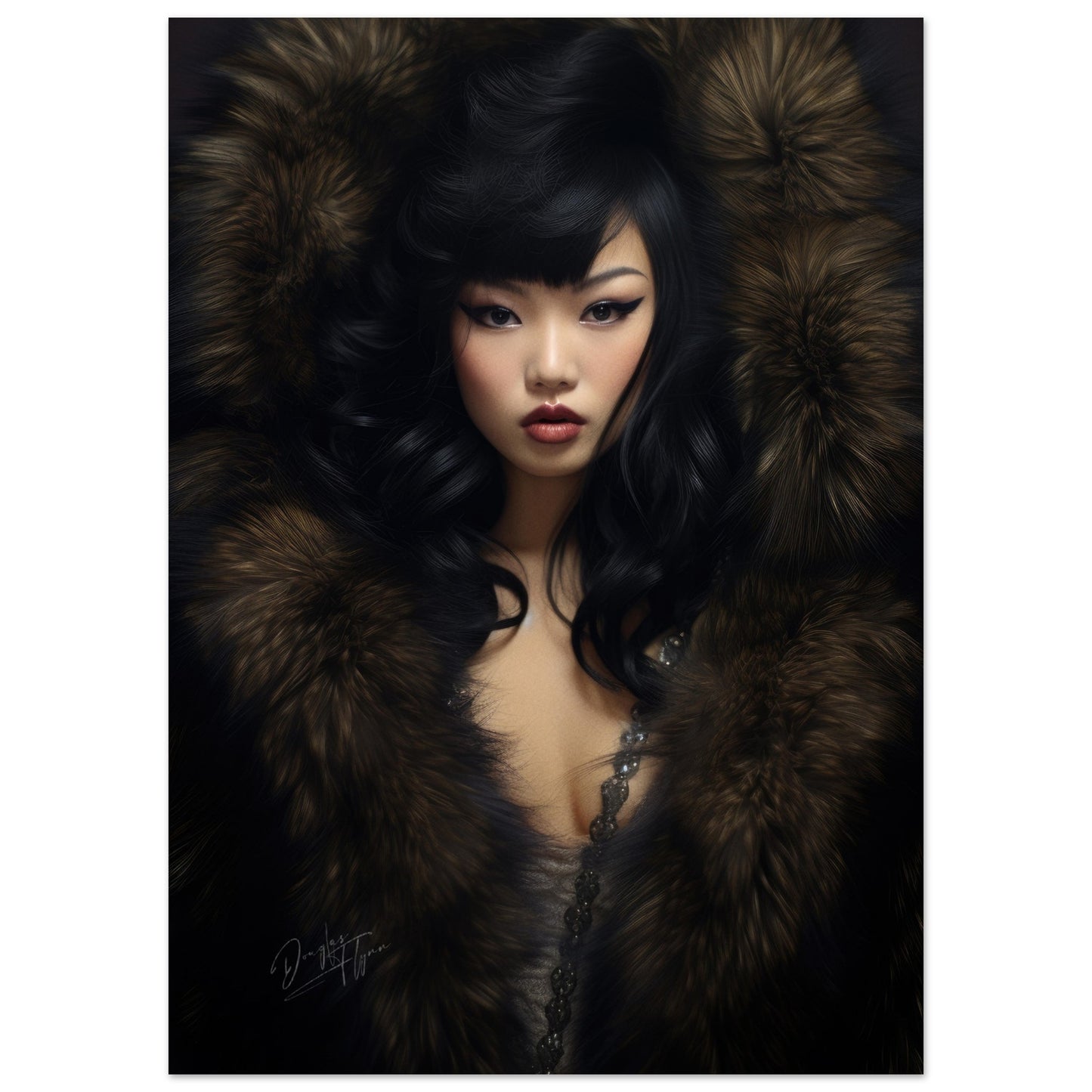 »Elegant Lady with Black Fur 2«
