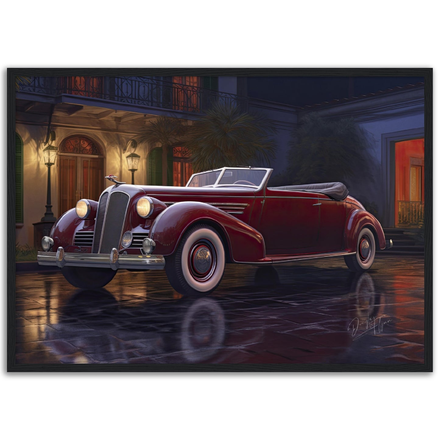 »Burgundy vintage 1930s cabriolet«