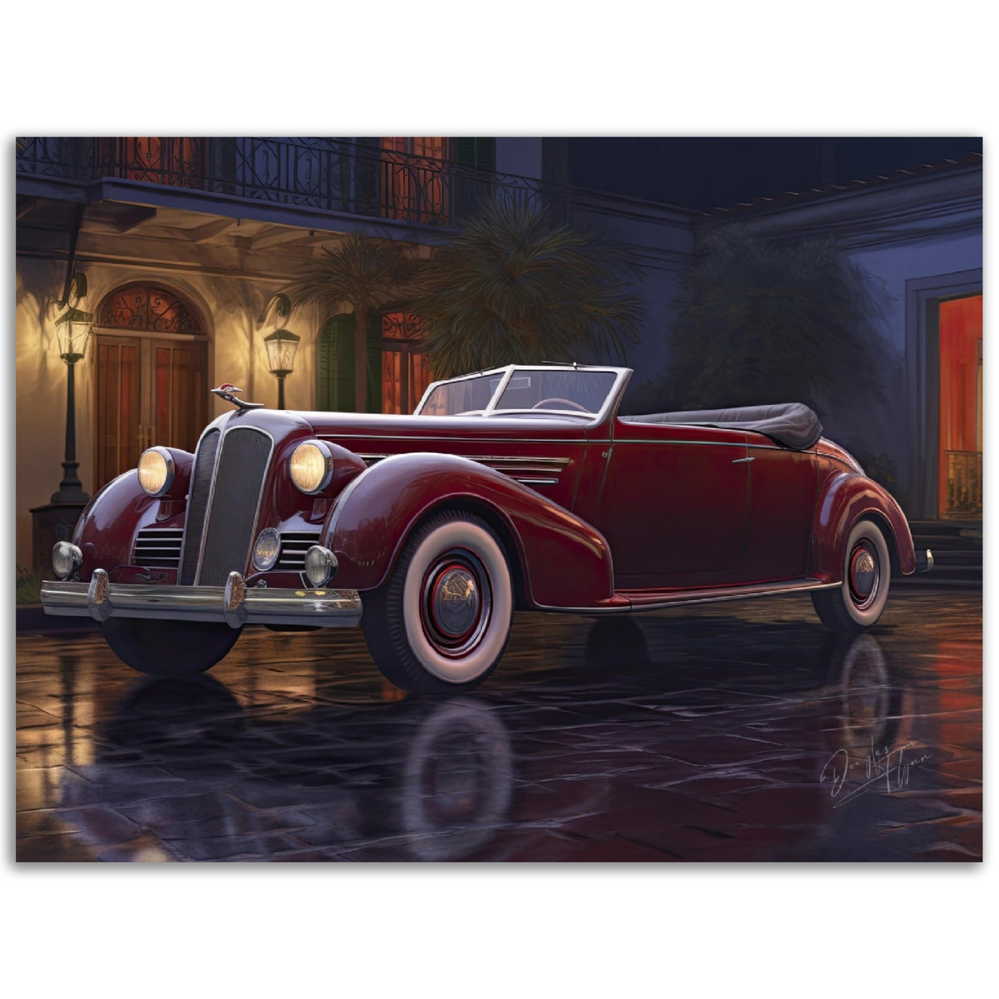 »Burgundy vintage 1930s cabriolet«