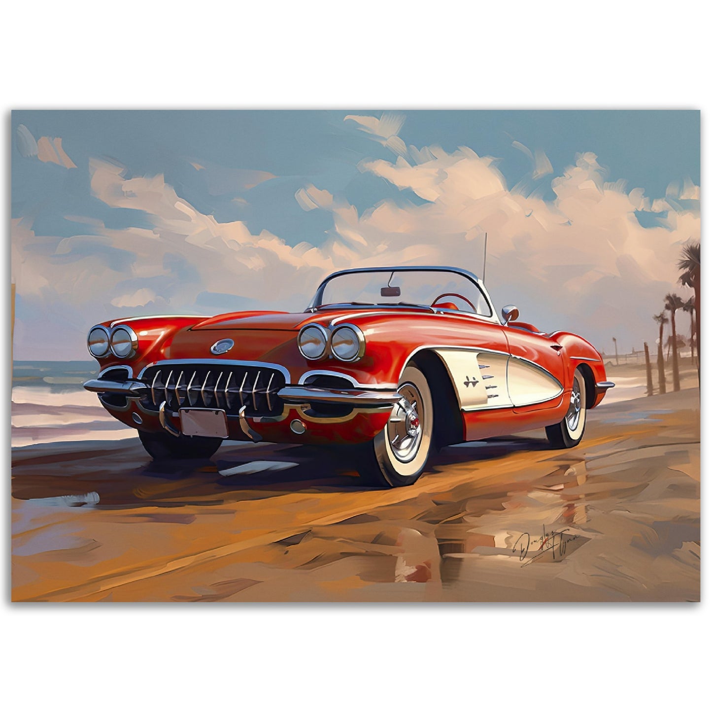 »Candy apple red 1960s vintage sports car«