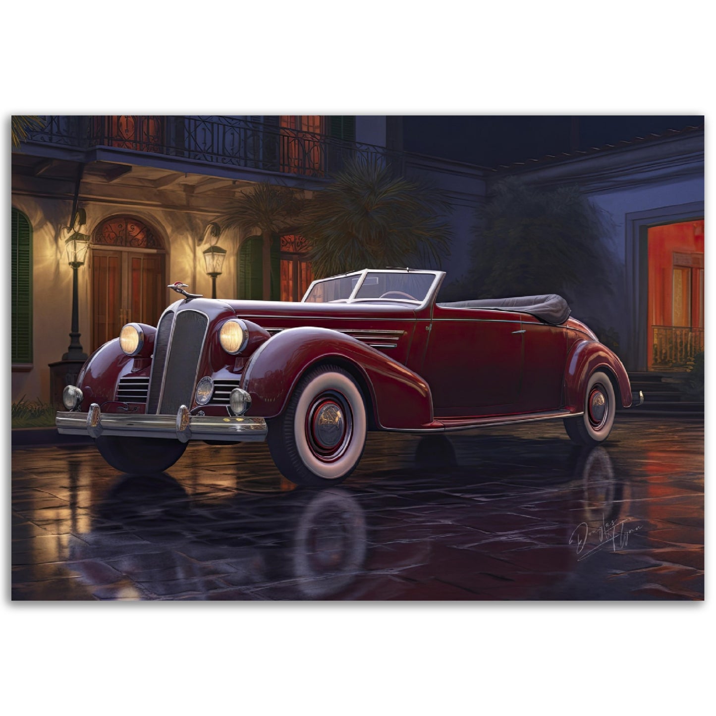 »Burgundy vintage 1930s cabriolet«