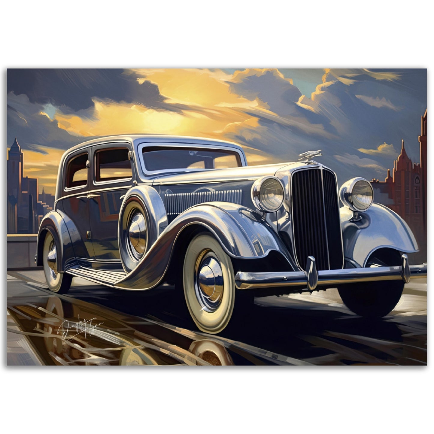 »Silver 1930s Pierce-Arrow Silver Arriw vintage car«