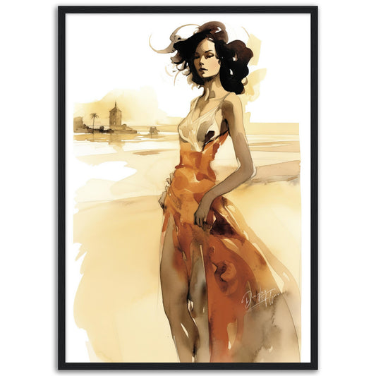 »Warm Earth Tone Paisley Print Gown, 1970s«