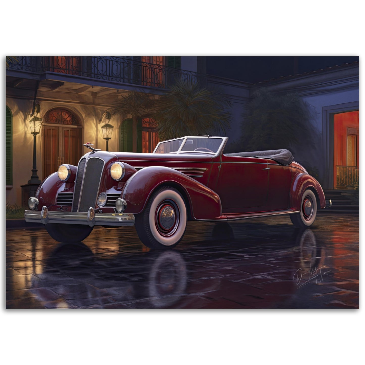 »Burgundy vintage 1930s cabriolet«