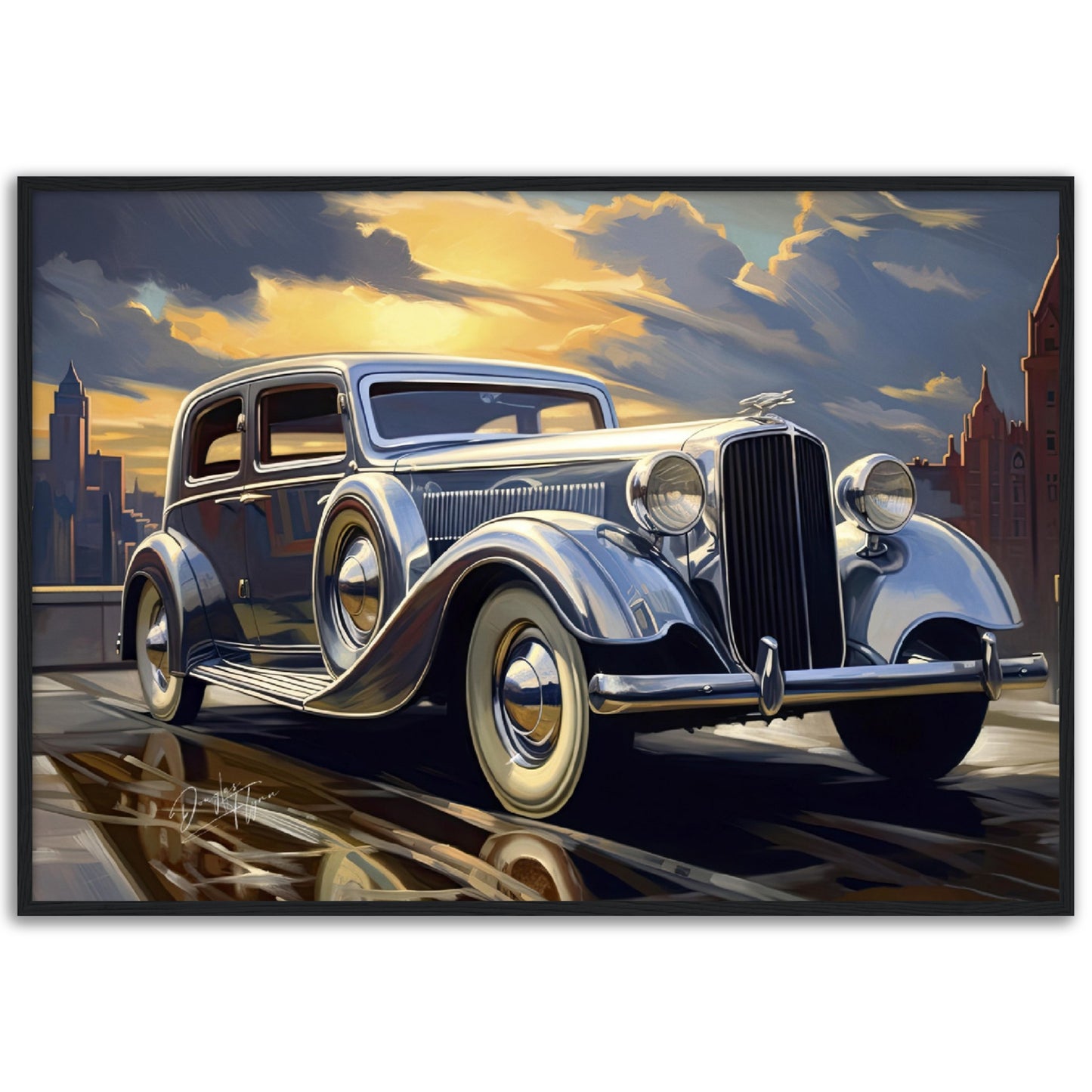 »Silver 1930s Pierce-Arrow Silver Arriw vintage car«