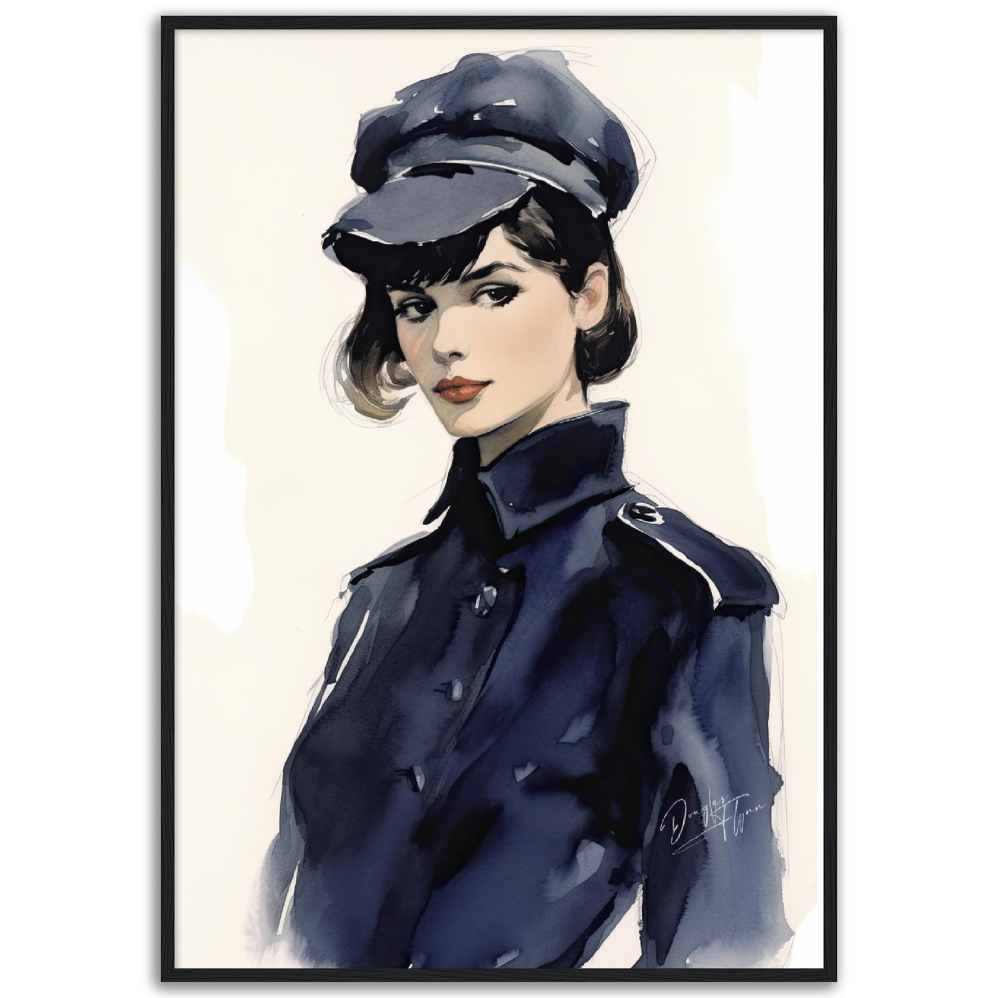»French Chic, The Navy Blue Beret, 1940s with Ribbon Detail«