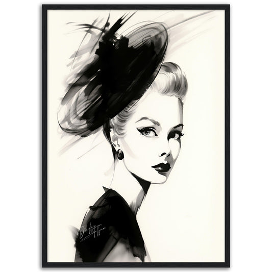 »Glamorous Fascinator, 1950s with Feather and Netting Accents«