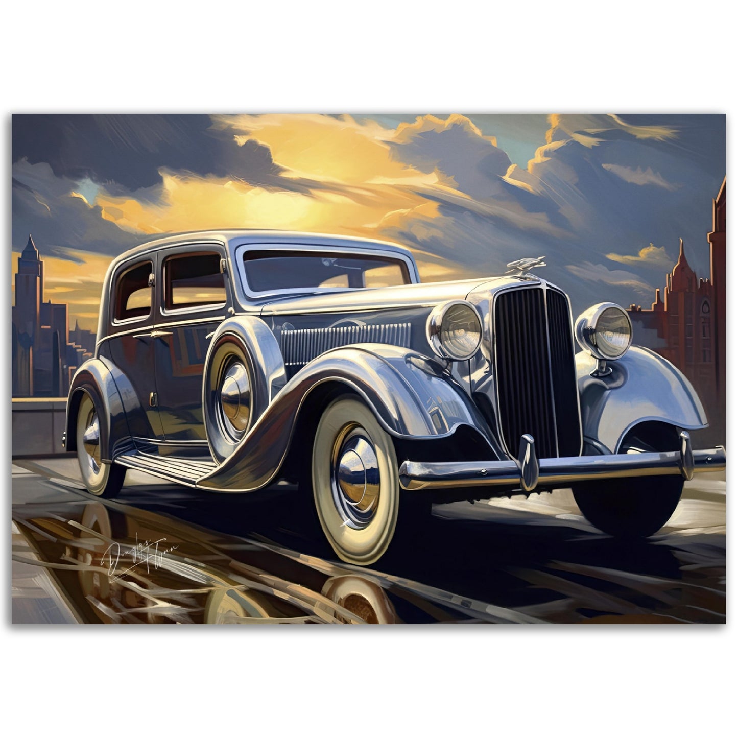 »Silver 1930s Pierce-Arrow Silver Arriw vintage car«