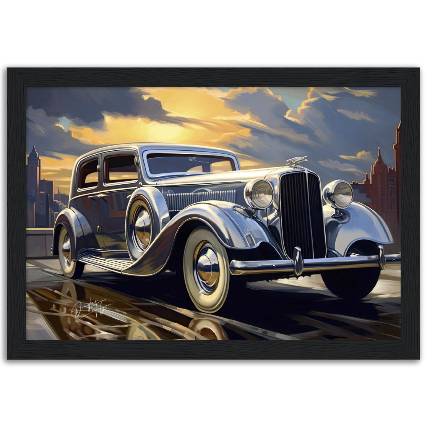 »Silver 1930s Pierce-Arrow Silver Arriw vintage car«