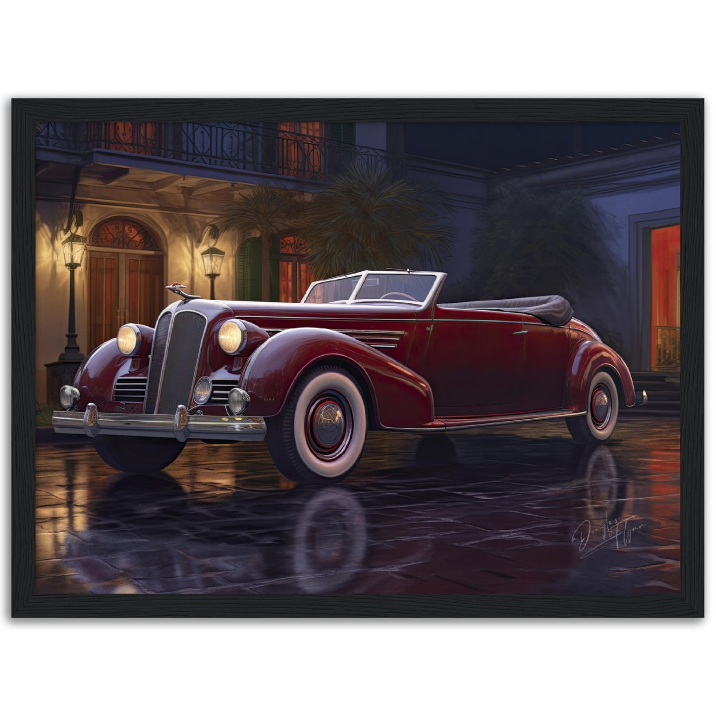 »Burgundy vintage 1930s cabriolet«