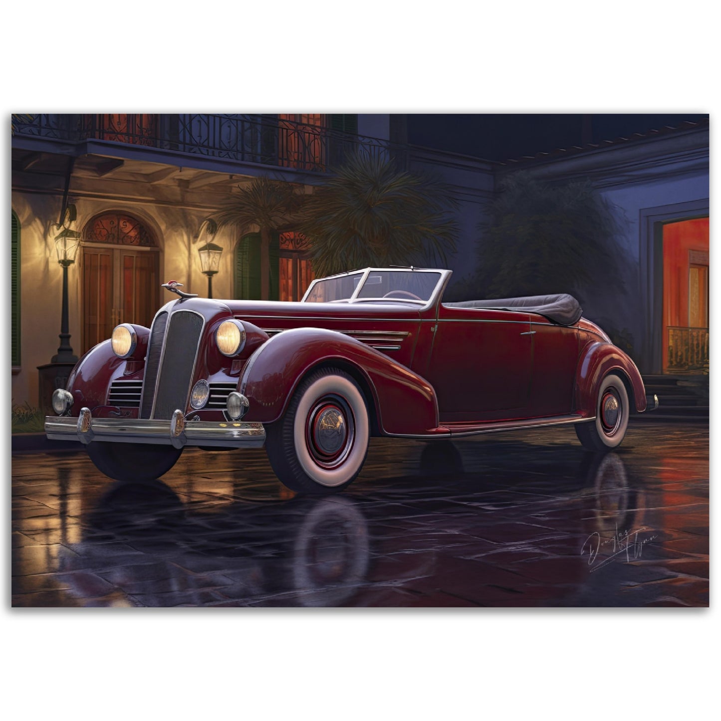 »Burgundy vintage 1930s cabriolet«