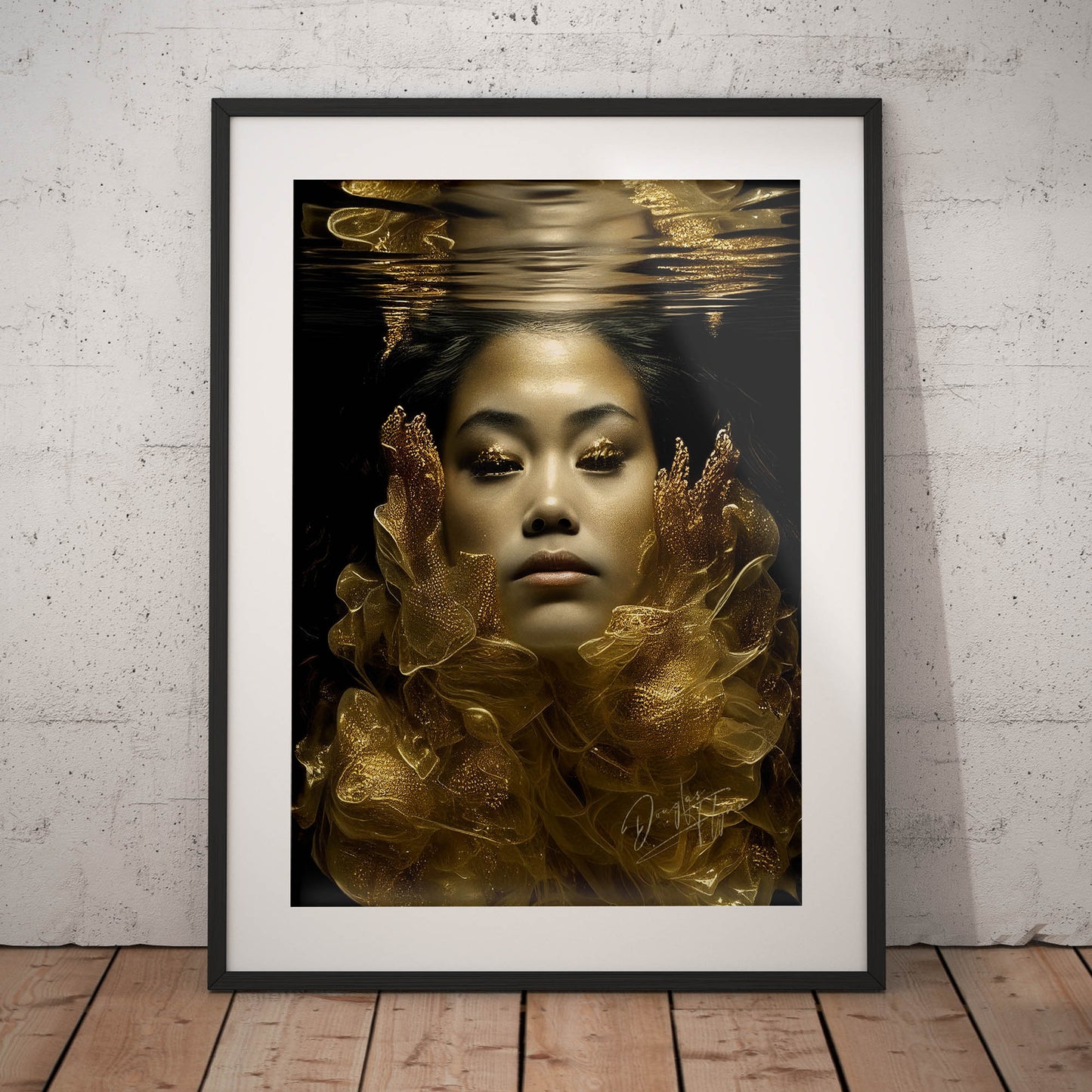 »Golden Mermaid Glamour« retro poster