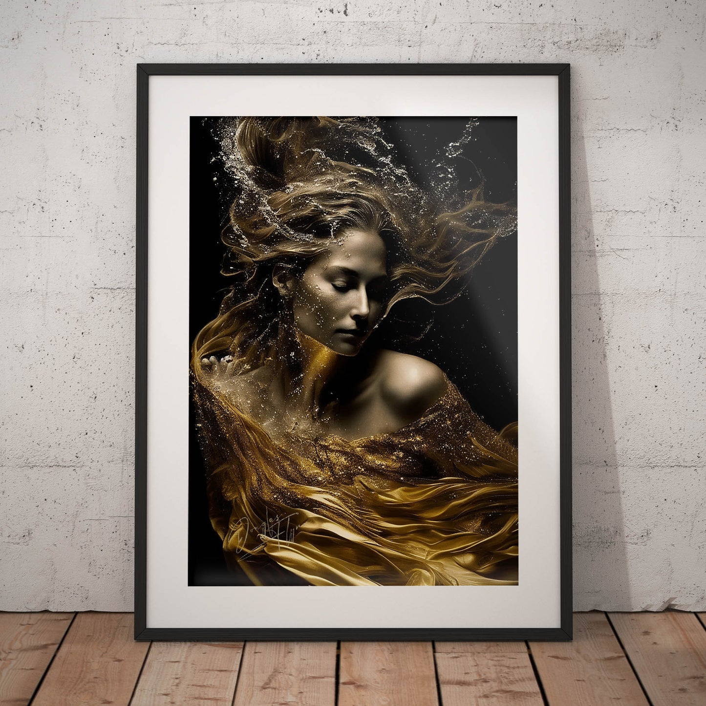 »Golden Mermaid Couture« retro poster