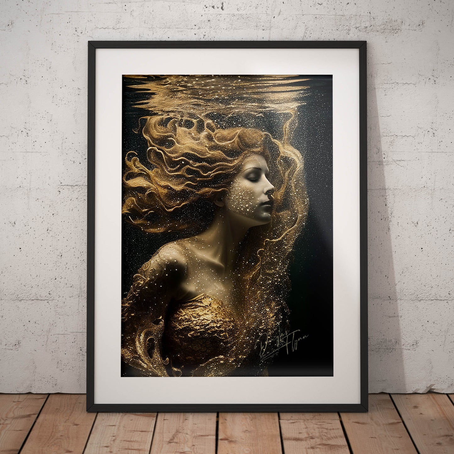 »Golden Seashell Elegance« retro poster