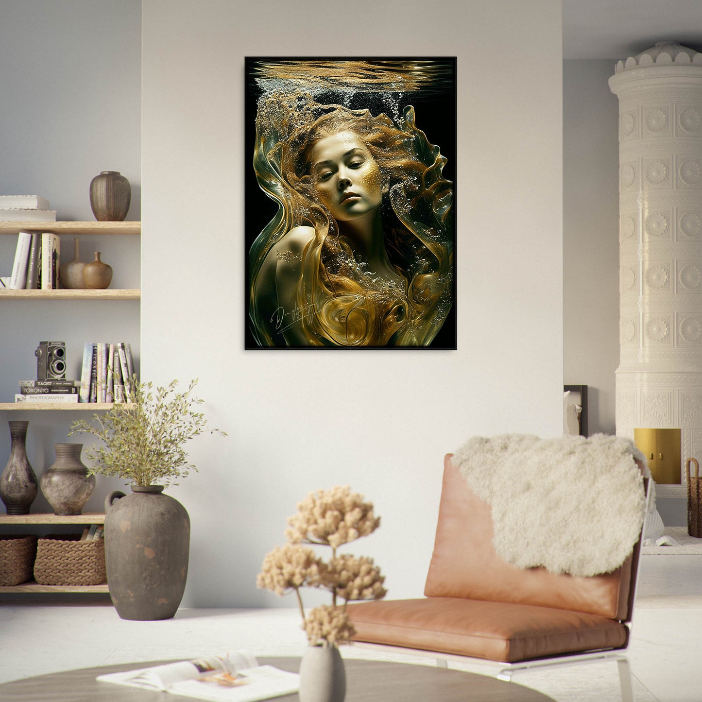 »Golden Oceanic Allure« retro poster