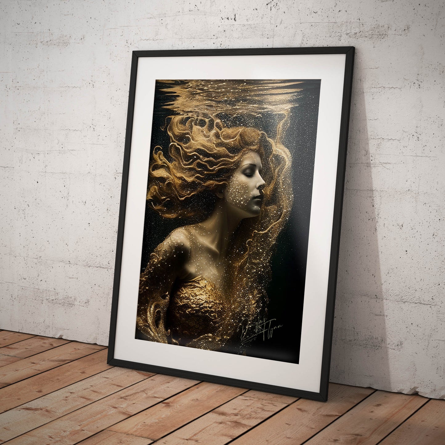 »Golden Seashell Elegance« retro poster