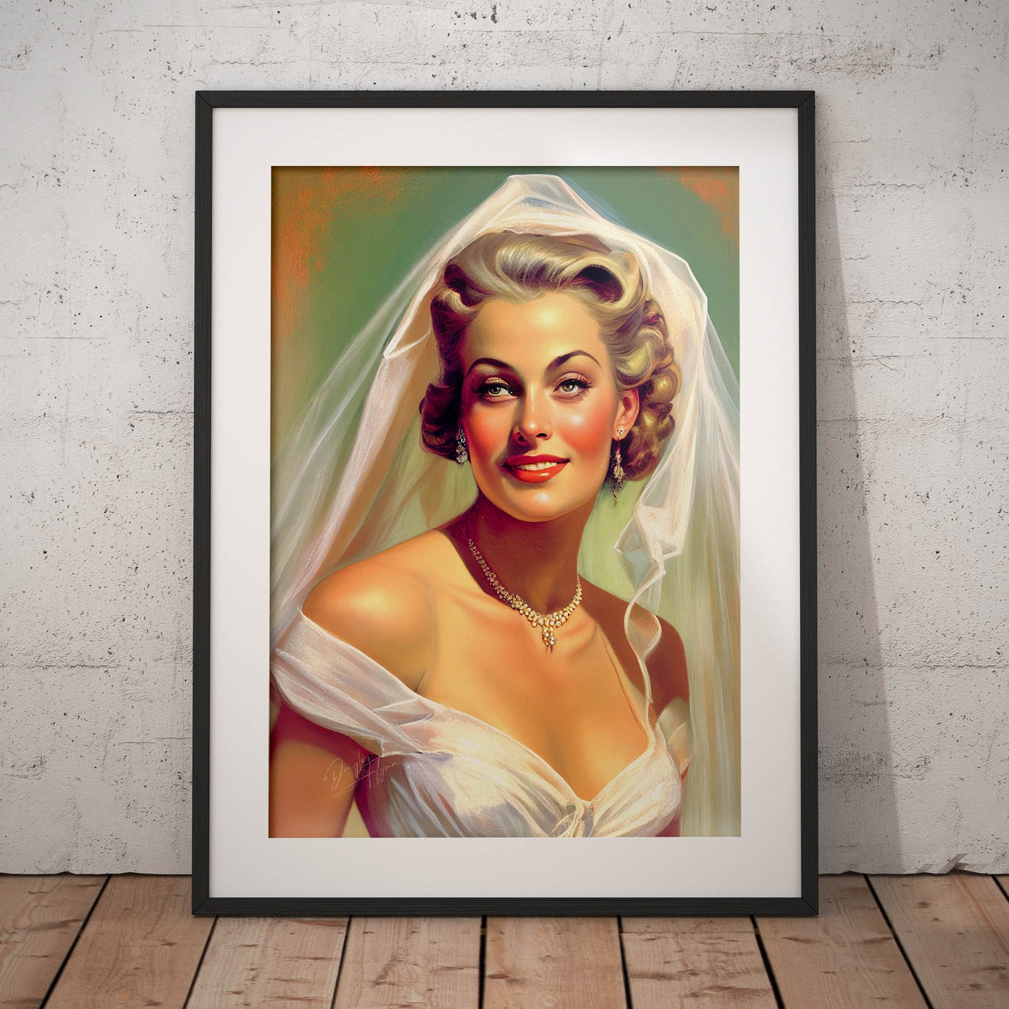 »Lace wedding dreams« retro poster