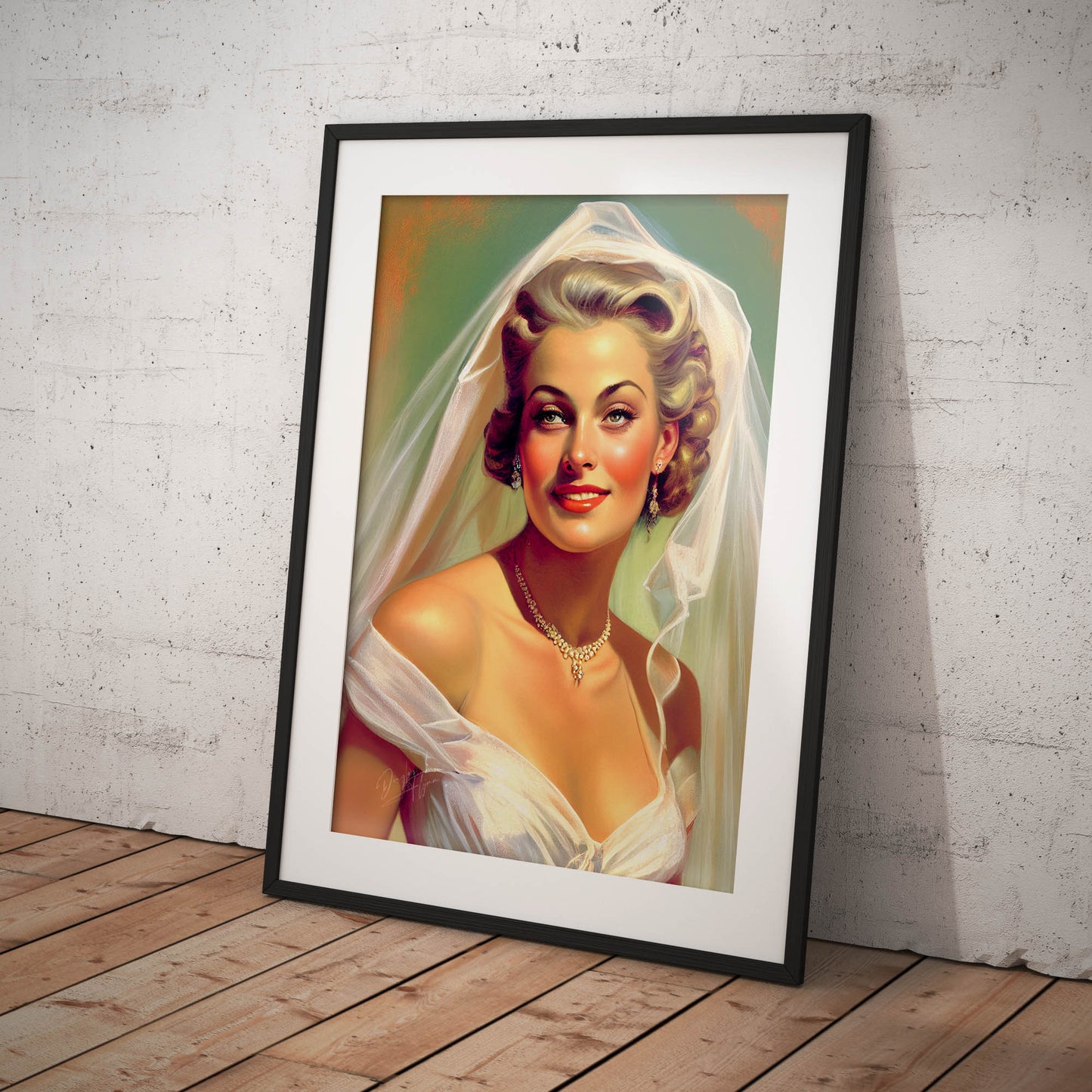 »Lace wedding dreams« retro poster