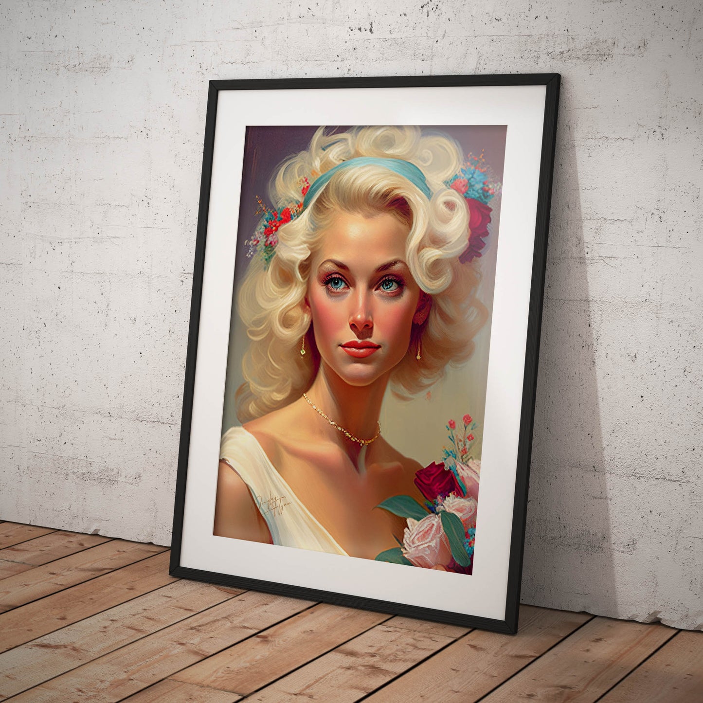 »White Lace Bridal Beauty« retro poster